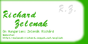 richard zelenak business card