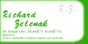 richard zelenak business card